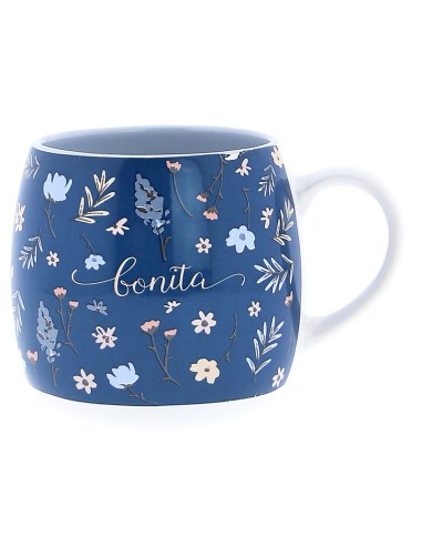 Taza ovalada azul Bonita