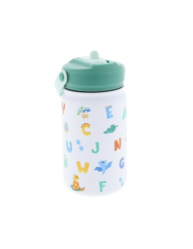 Botella térmica niños con pajita Peppermint alphabet