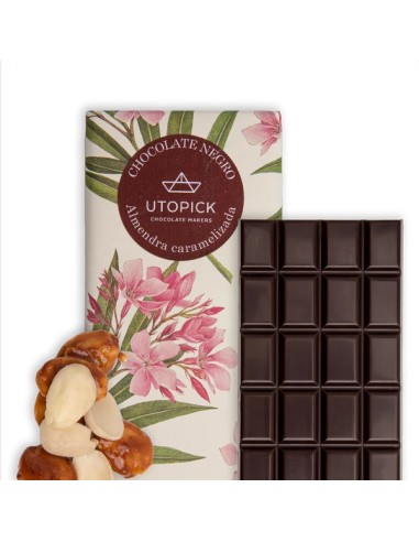 Chocolate negro 70% cacao con almendra caramelizada