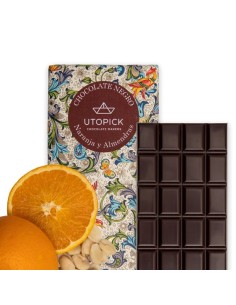 Chocolate negro 70% con naranja y almendras
