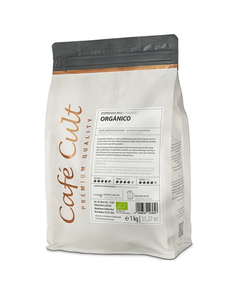Café arábica espresso bio en grano 100g