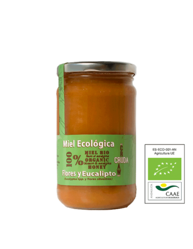 Miel Cruda Ecológica Flores y Eucalipto 800g...