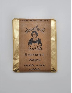 Chocolate con leche y pistacho 50g Abuela Ili
