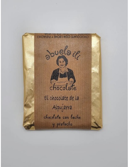 Chocolate con leche y pistacho 50g Abuela Ili