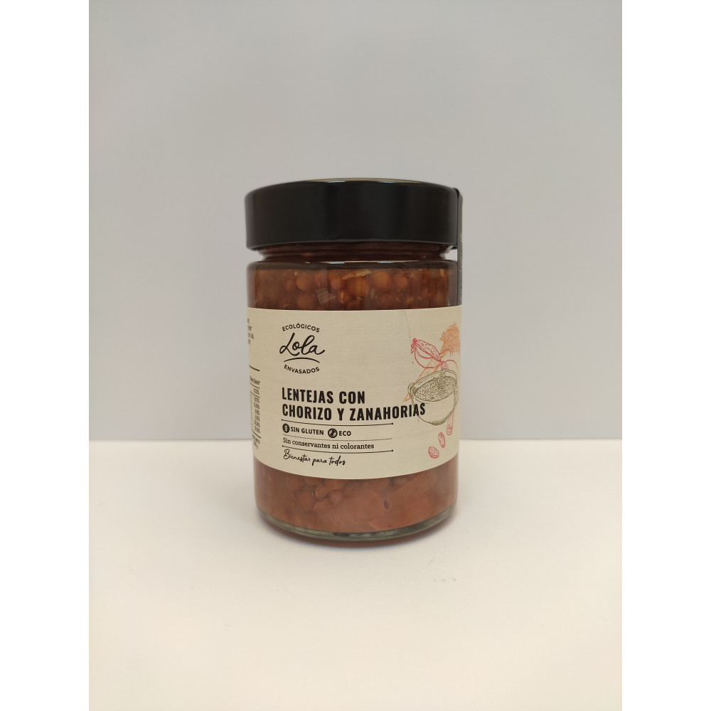 Lentejas con Chorizo y Zanahoria 350g Ecológicos Lola