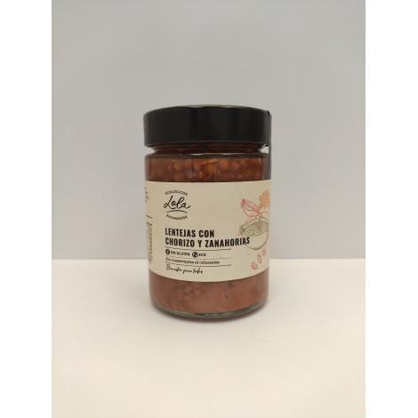 Lentejas con Chorizo y Zanahoria 350g Ecológicos Lola