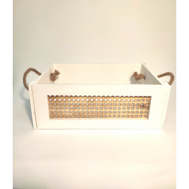 CESTA CAJA MADERA REJILLA (Mediana)